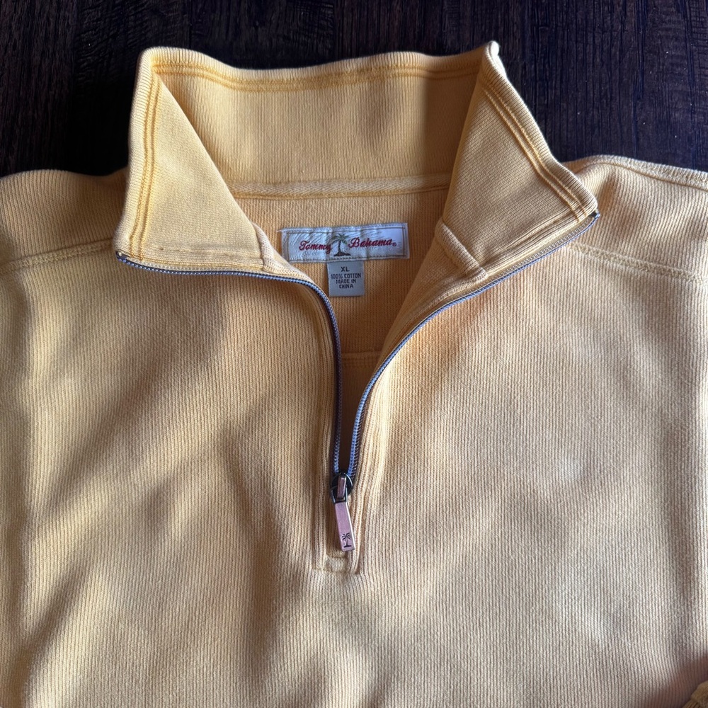Tommy Bahama Men's Yellow Quarter-Zip-Sweater